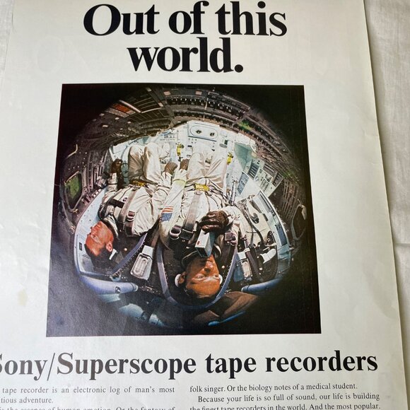 Sony Superscope Tape Recorders Vintage Print Ad 1970 Out Of This World NASA u - Picture 3 of 8